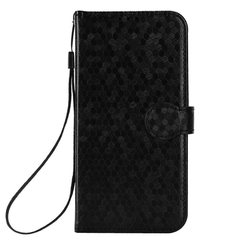 For Samsung Galaxy S24 Cover Dot Imprinted Shockproof Leather Wallet Stand Mobile Phone Case - Black For Samsung Galaxy S24 Cover Dot Imprinted Shockproof Leather Wallet Stand Mobile Phone Case - Black